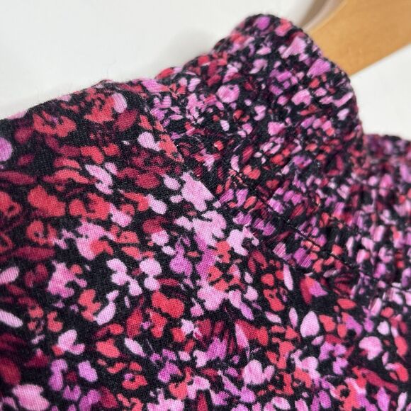 J. Jill Floral Print Long Sleeve High Neck Blouse Knit Top Pink Purple - Picture 3 of 7